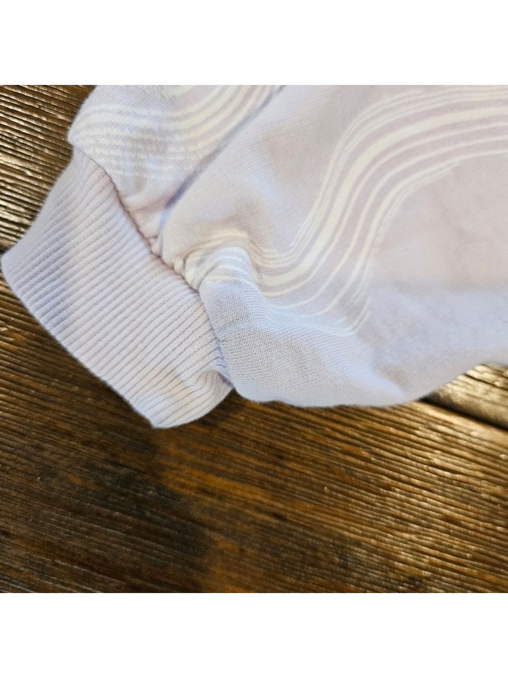 OPEN EDIT GIRL'S LILAC & WHITE SWIRLS LONG SLEEVED ORGANIC COTTON TOP SIZE 5 - Picture 6 of 8